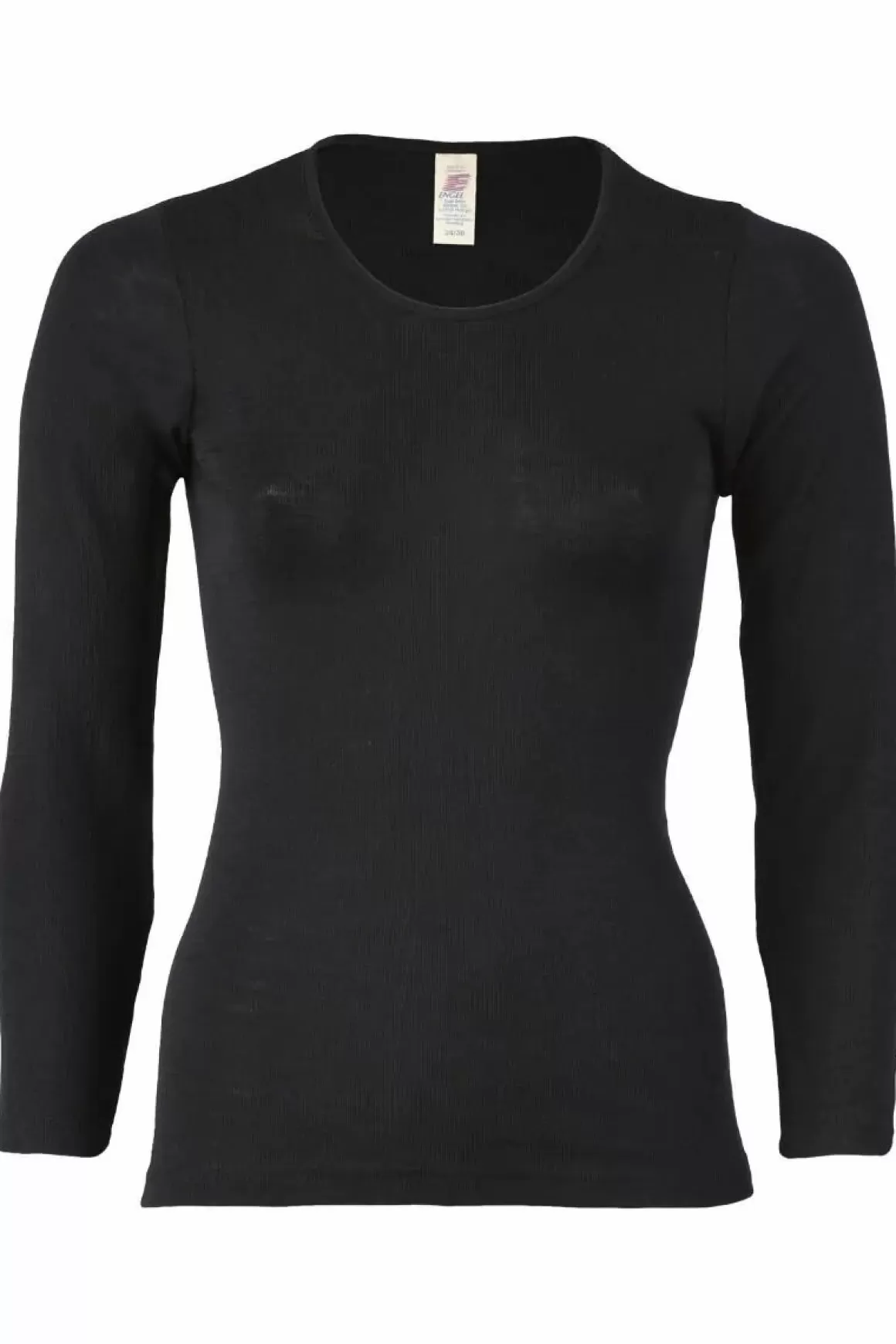 Damen Danefæ Engel Wool Natur Ladies Shirt Ls Black