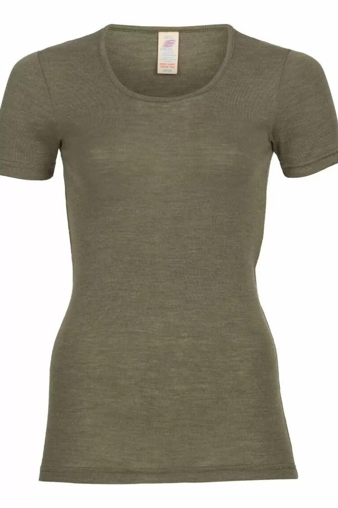 Damen Danefæ Engel Wool Natur Ladies Shirt Ss Olive