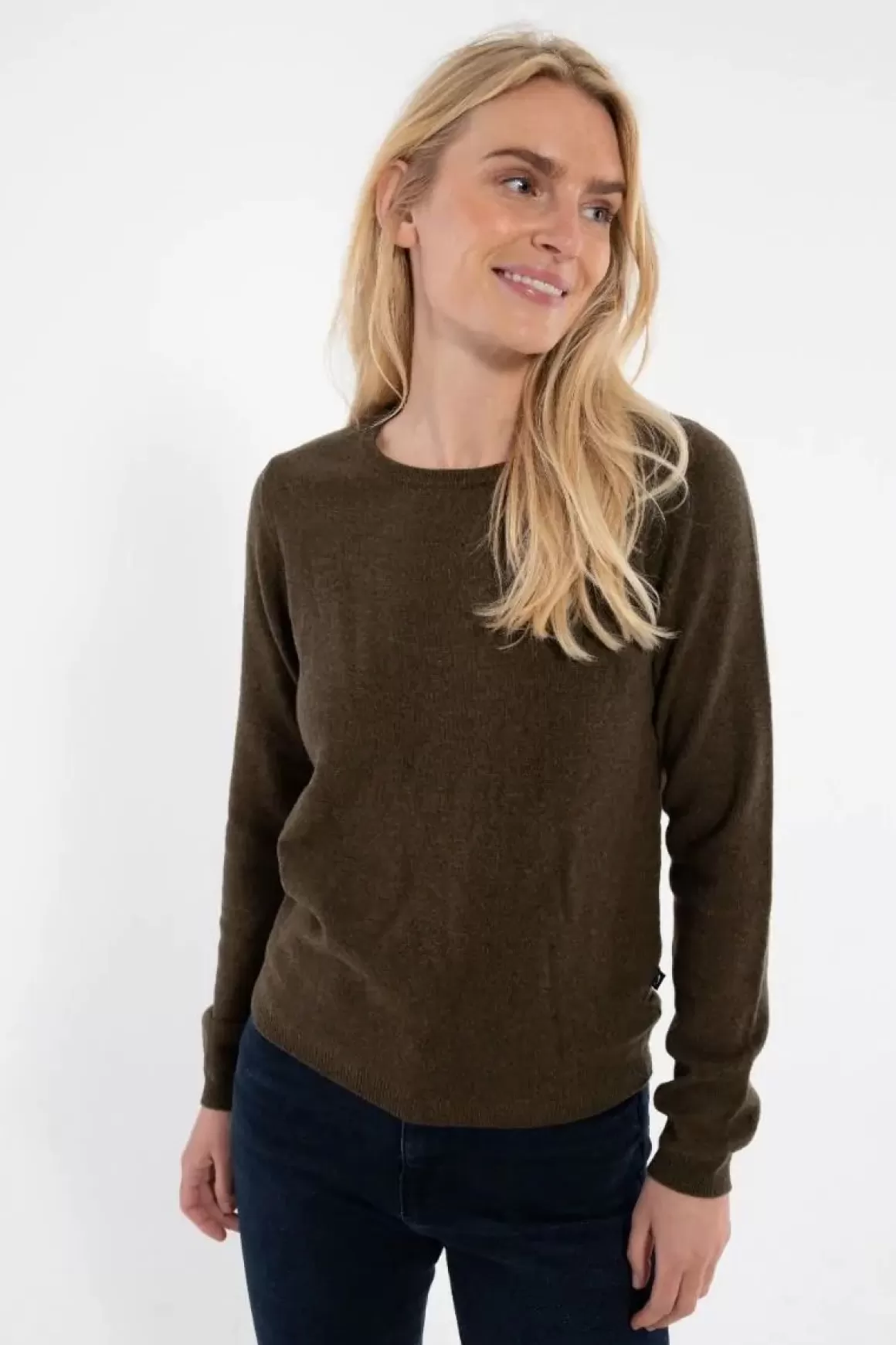 Damen Danefæ Ess - Bliss Merino Sweater Marsh Khaki