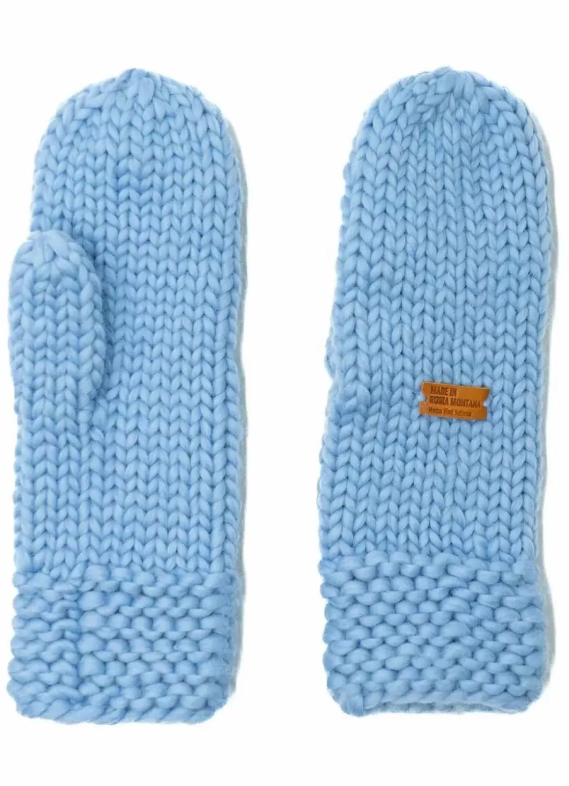 Damen Danefæ Handstrikket Merinould Vanter Baby Blue