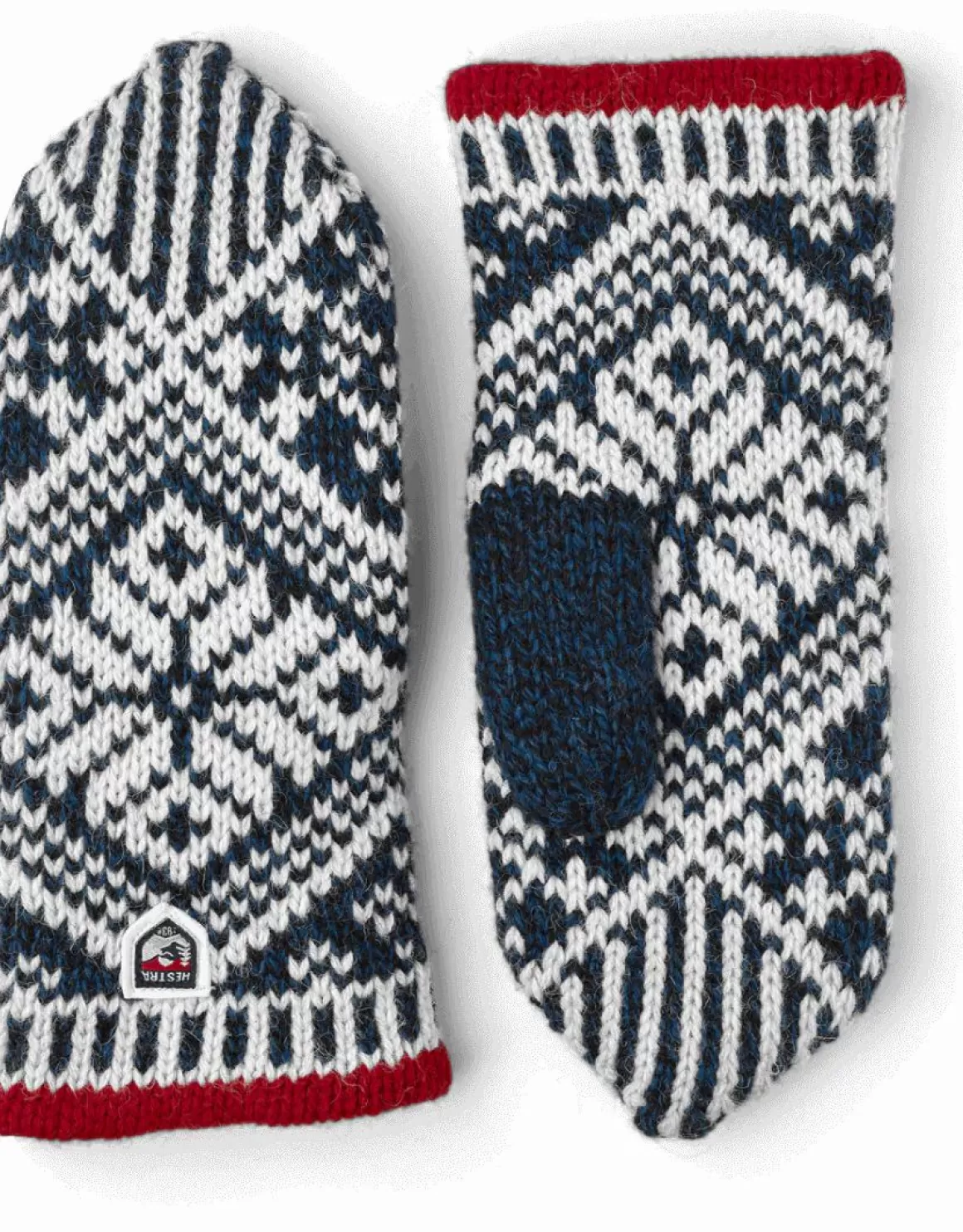 Damen Danefæ Hestra Nordic Wool Mittens Blue/Off White