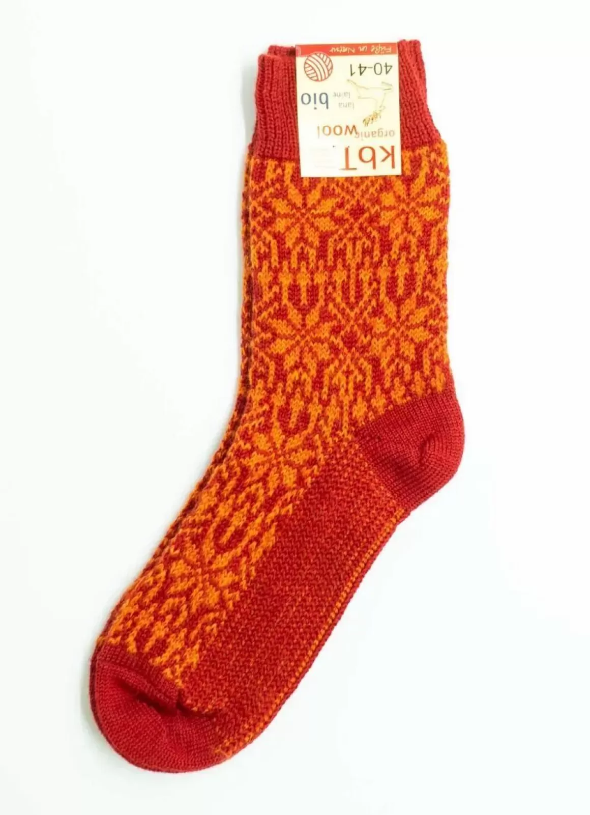 Damen Danefæ Hirsch Natur Wool Socks Dk Red/Orange