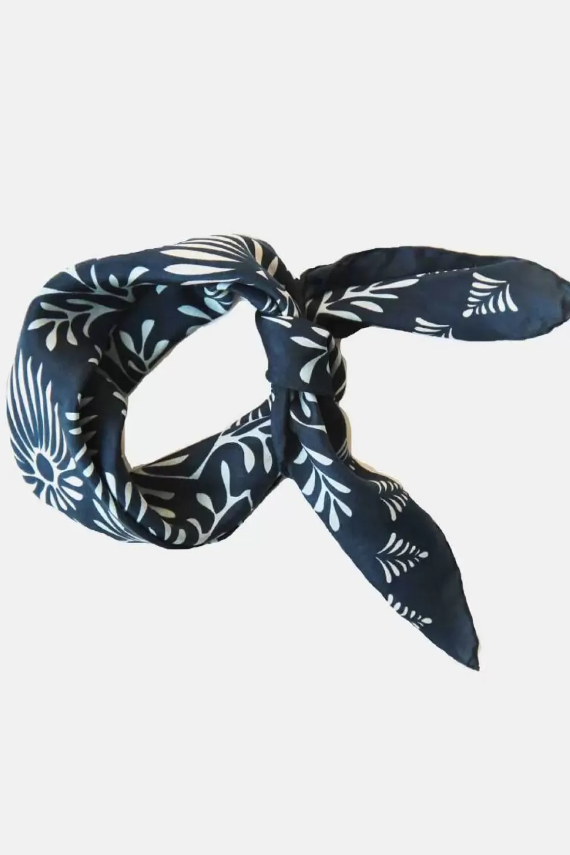 Damen Danefæ Les Belles Vagabondes Mini Silk Scarf Azalee Navy