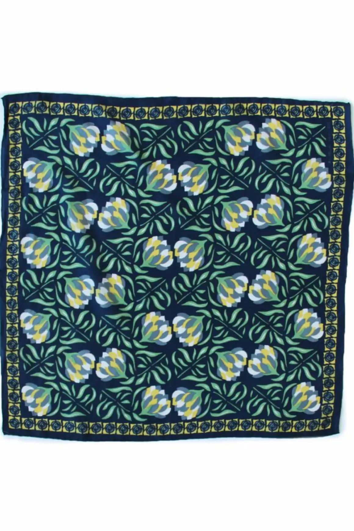 Damen Danefæ Les Belles Vagabondes Mini Silk Scarf Bergamot Marine