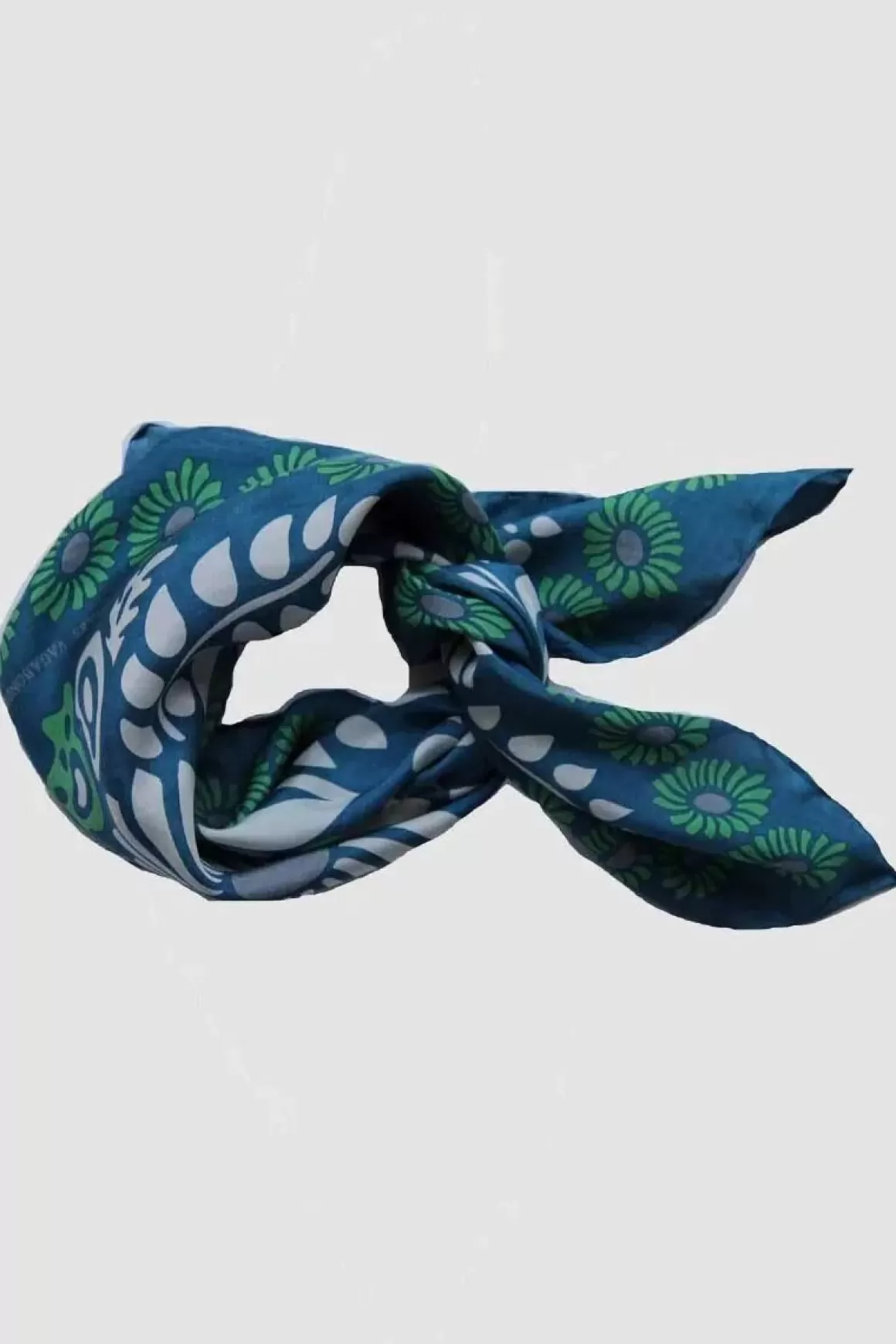 Damen Danefæ Les Belles Vagabondes Mini Silk Scarf Cosmos Navy