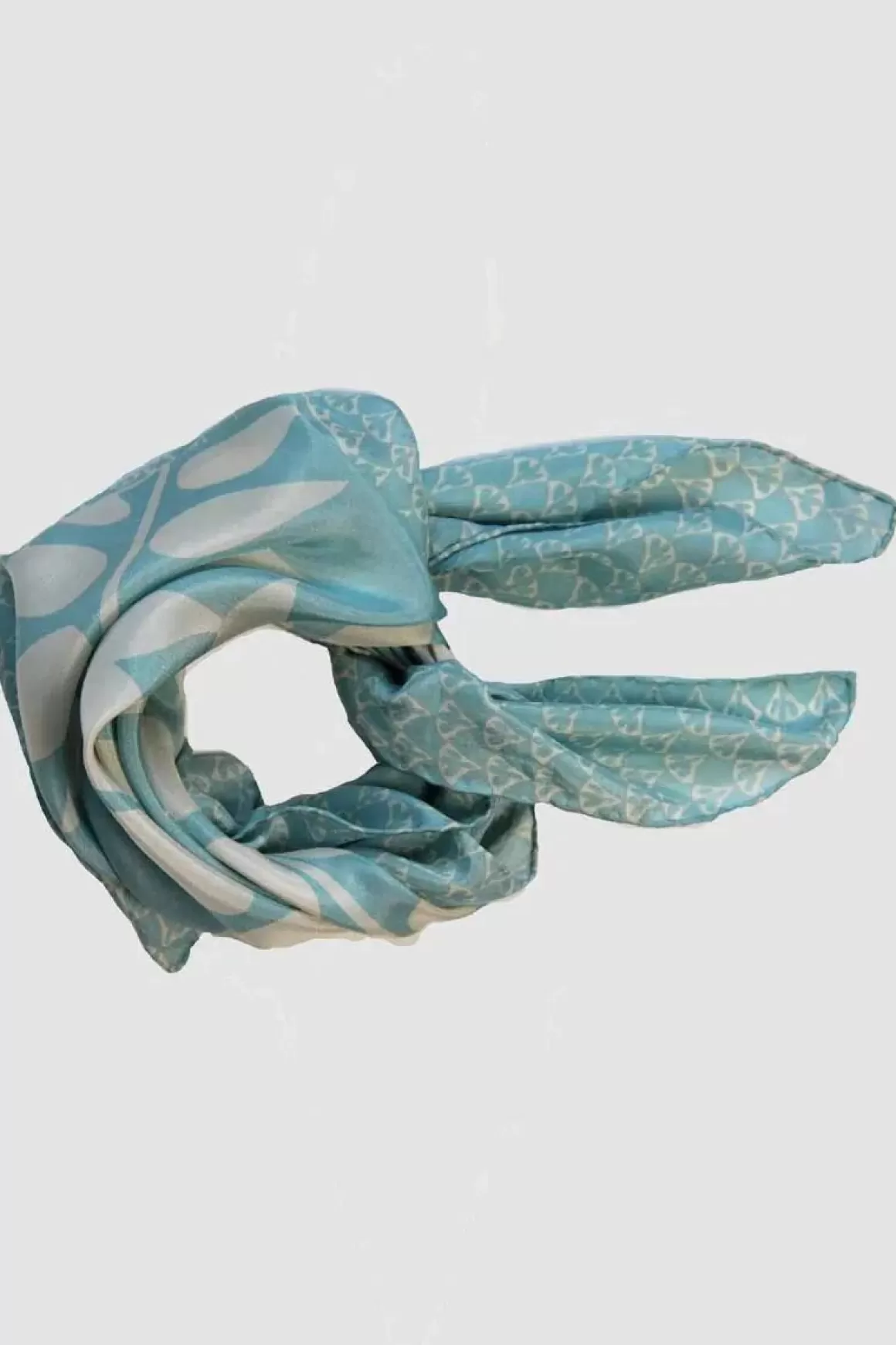 Damen Danefæ Les Belles Vagabondes Mini Silk Scarf Ficus Blue