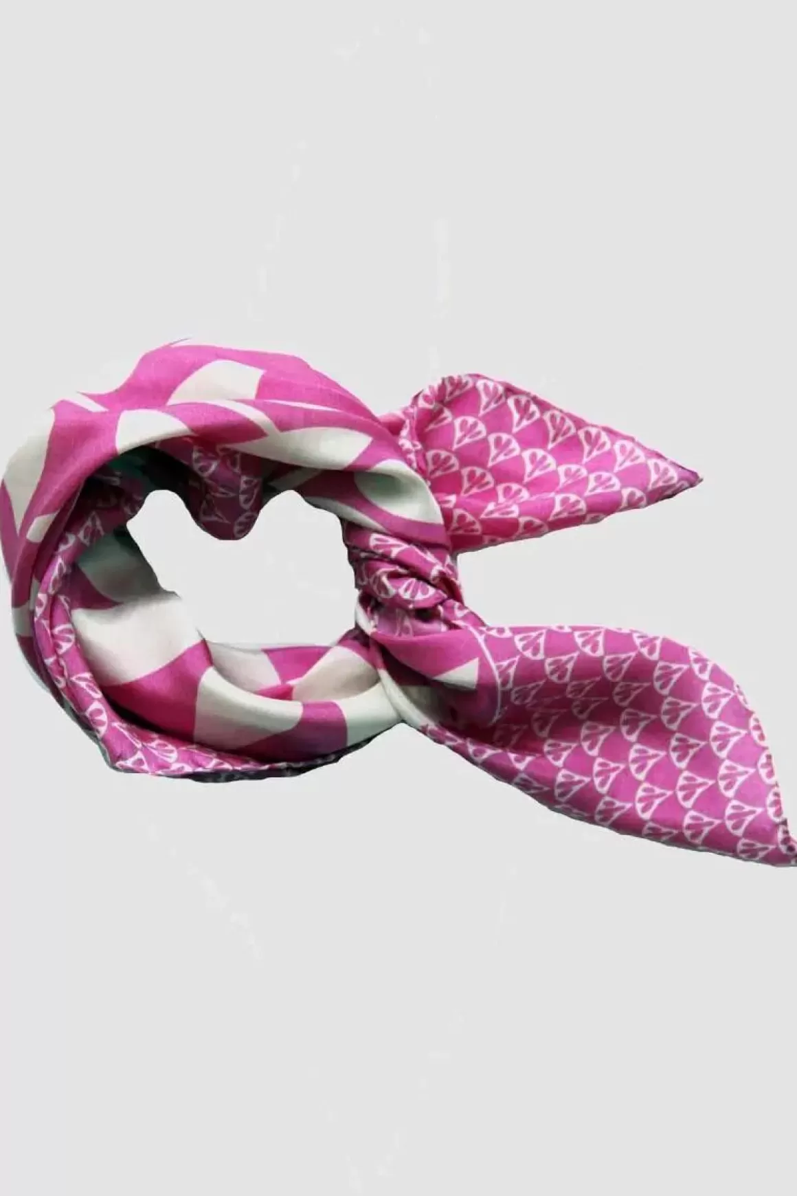 Damen Danefæ Les Belles Vagabondes Mini Silk Scarf Ficus Fuchsia