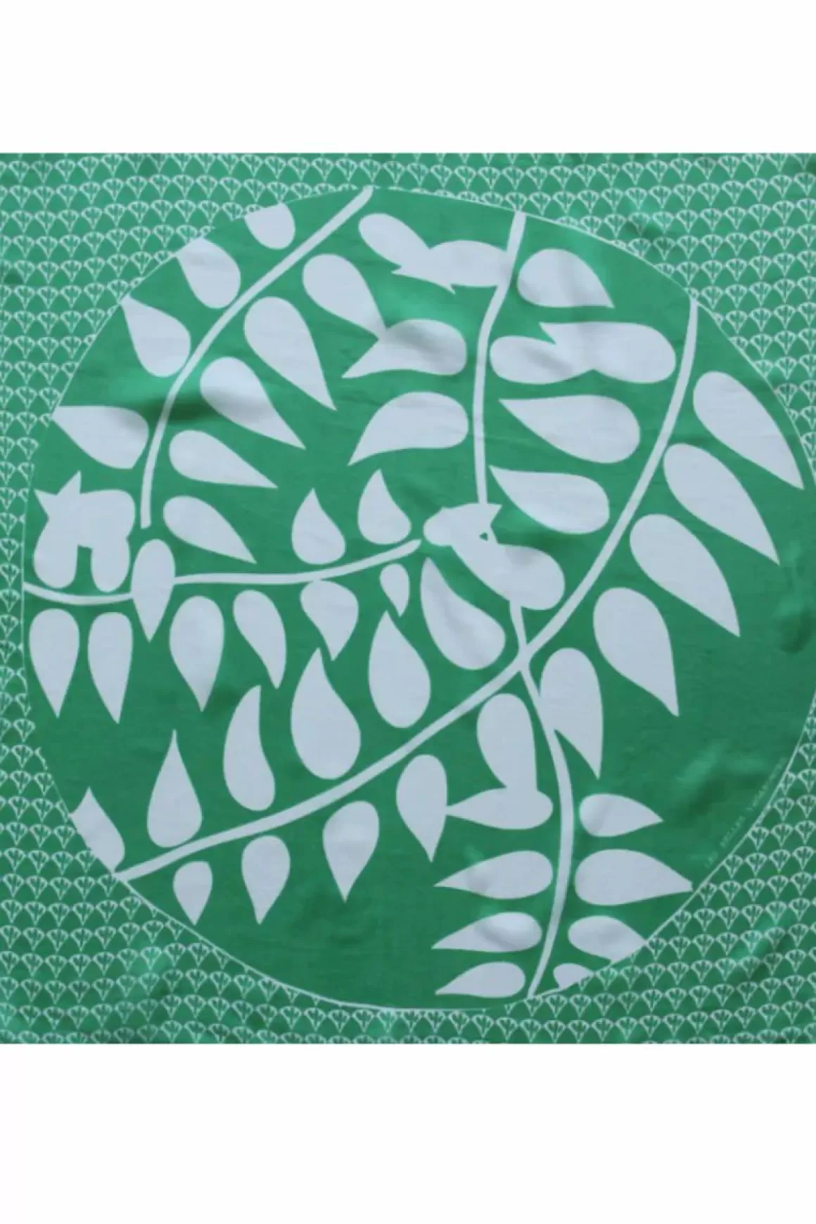 Damen Danefæ Les Belles Vagabondes Mini Silk Scarf Ficus Green