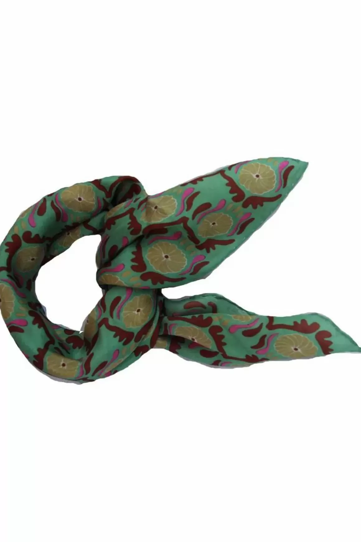 Damen Danefæ Les Belles Vagabondes Mini Silk Scarf Jaipur Green