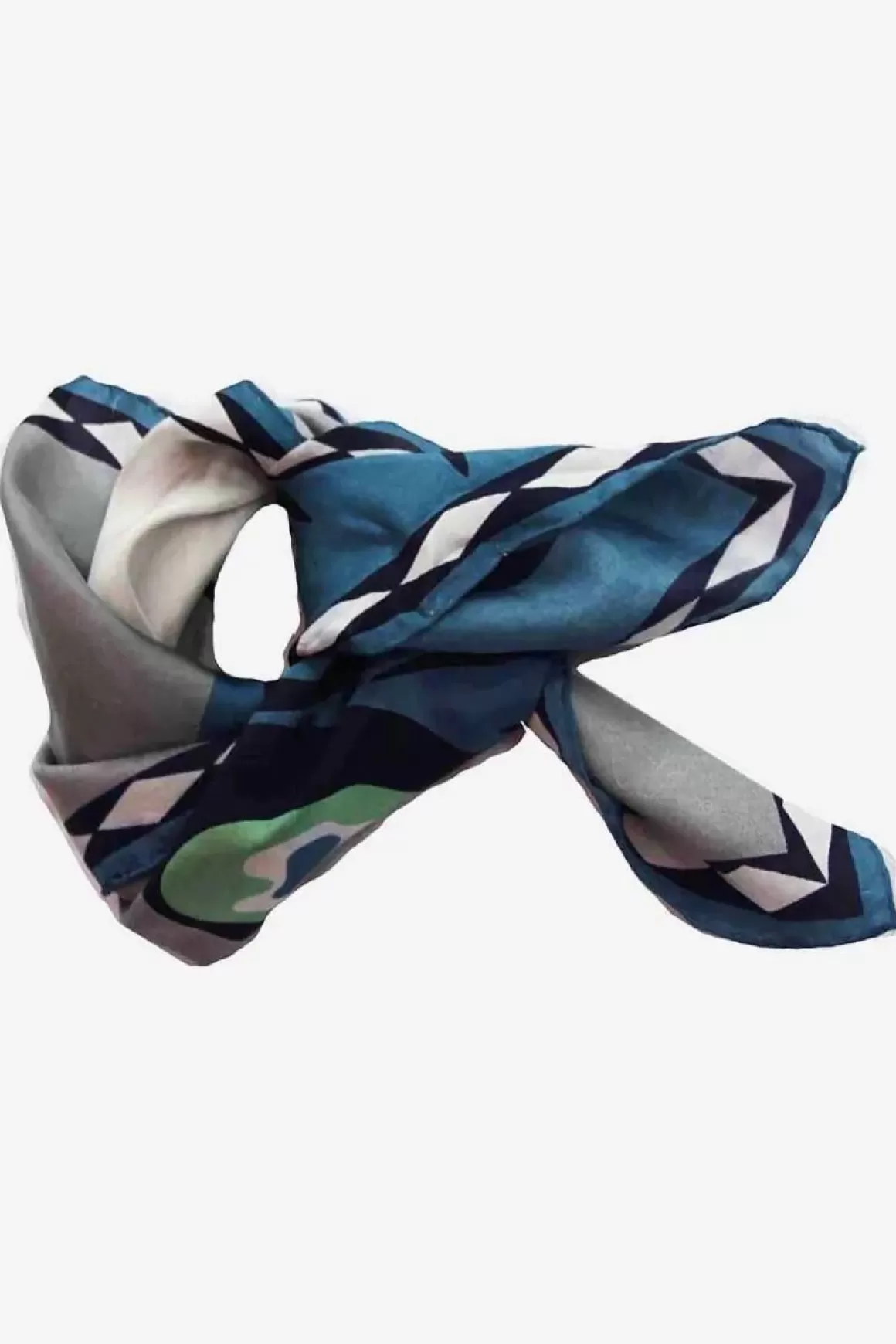 Damen Danefæ Les Belles Vagabondes Mini Silk Scarf Peacock Grey