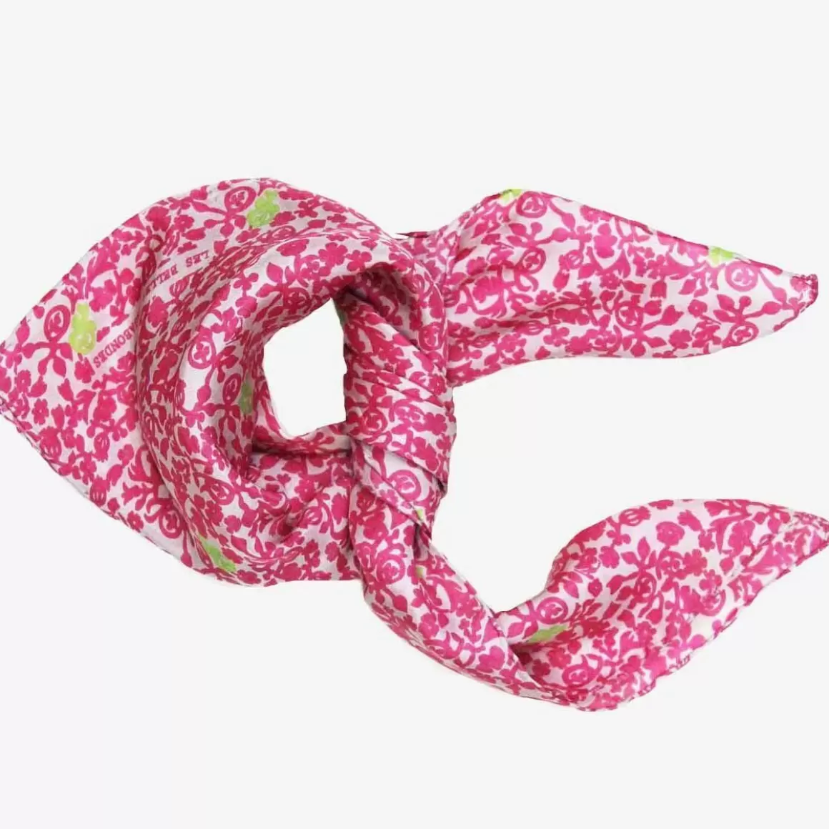 Damen Danefæ Les Belles Vagabondes Mini Silk Scarf Pink Lobelia