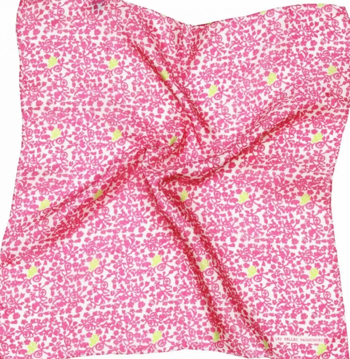 Damen Danefæ Les Belles Vagabondes Mini Silk Scarf Pink Lobelia