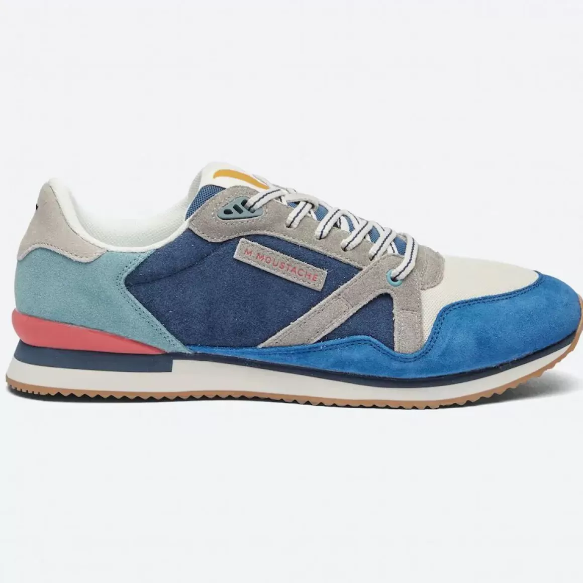 Damen Danefæ M.Moustache Andre Running Sneakers Suede Bleu Ecru Gris