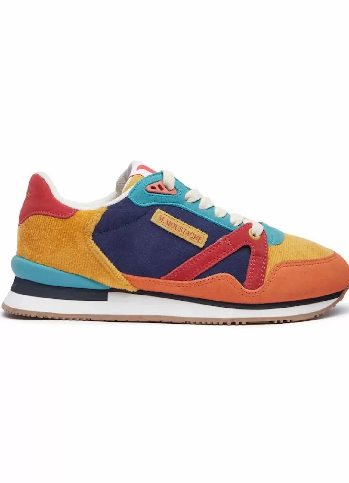 Damen Danefæ M.Moustache Andre Running Sneakers Suede Orange Et Velours Cotele