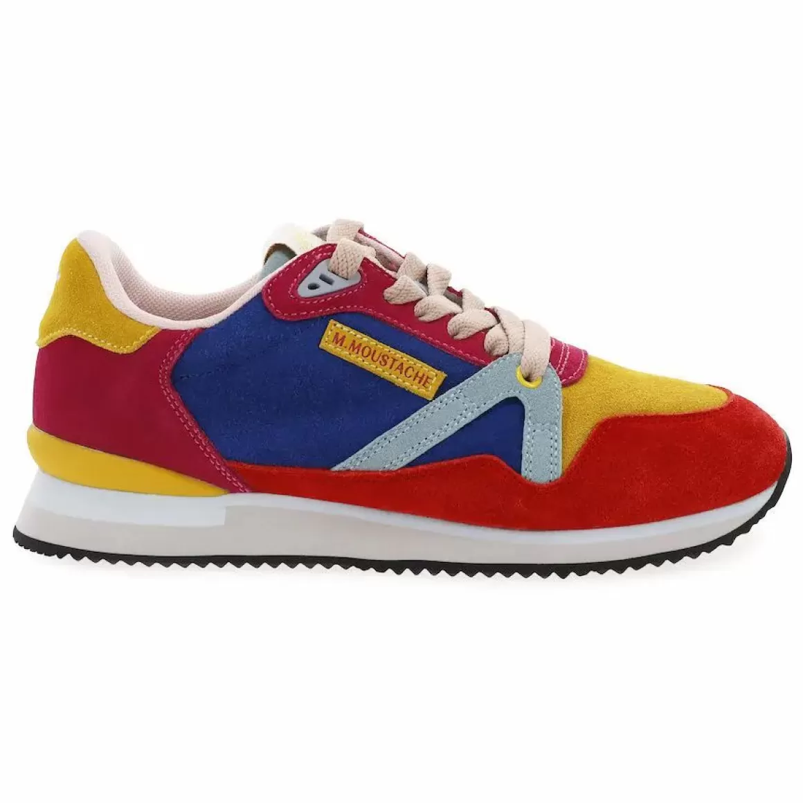 Damen Danefæ M.Moustache Andre Running Sneakers Suede Rose Jaune Bleu