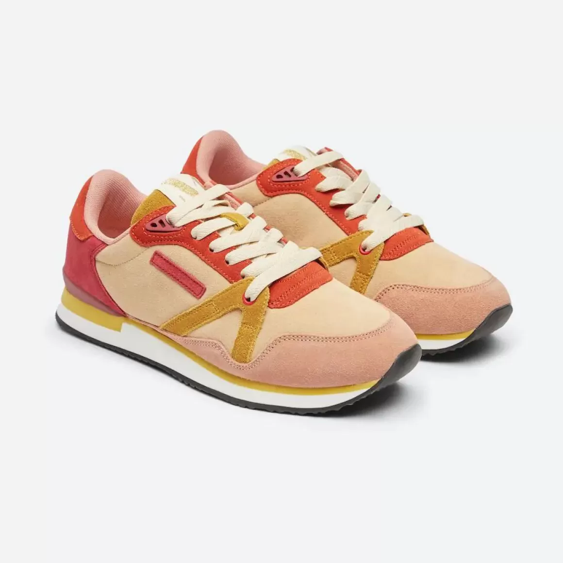 Damen Danefæ M.Moustache Andre Running Sneakers Suede Rose Nude Jaune