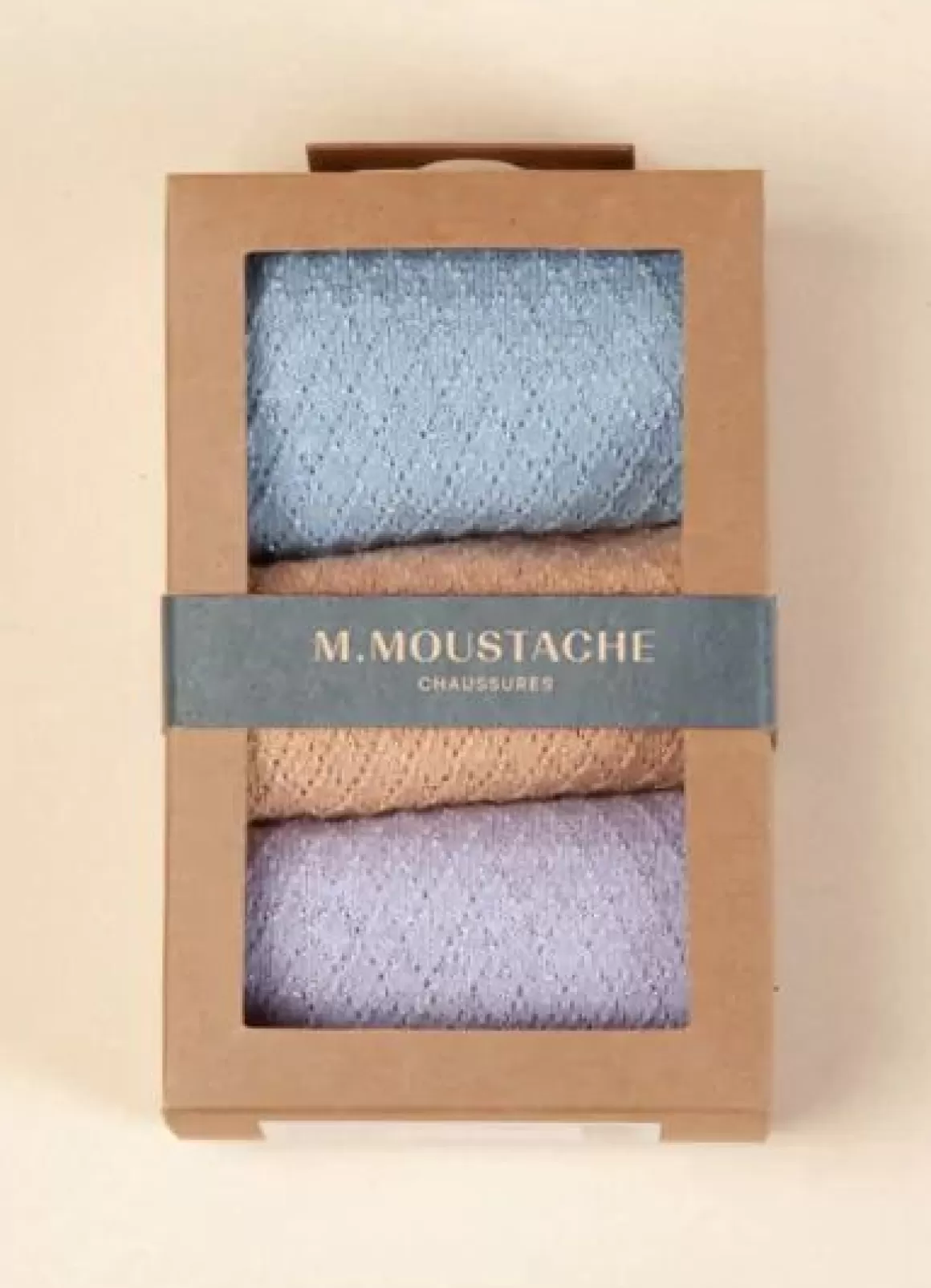 Damen Danefæ M.Moustache Chaussettes Stromper 3-Pak Gaufre Paillettes