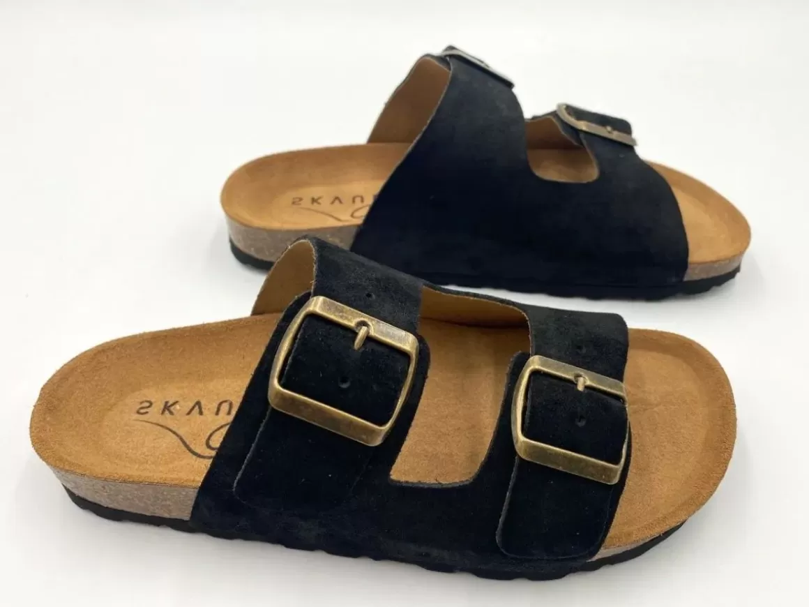 Damen Danefæ Morso Skvulp Biosandal - Suede Black