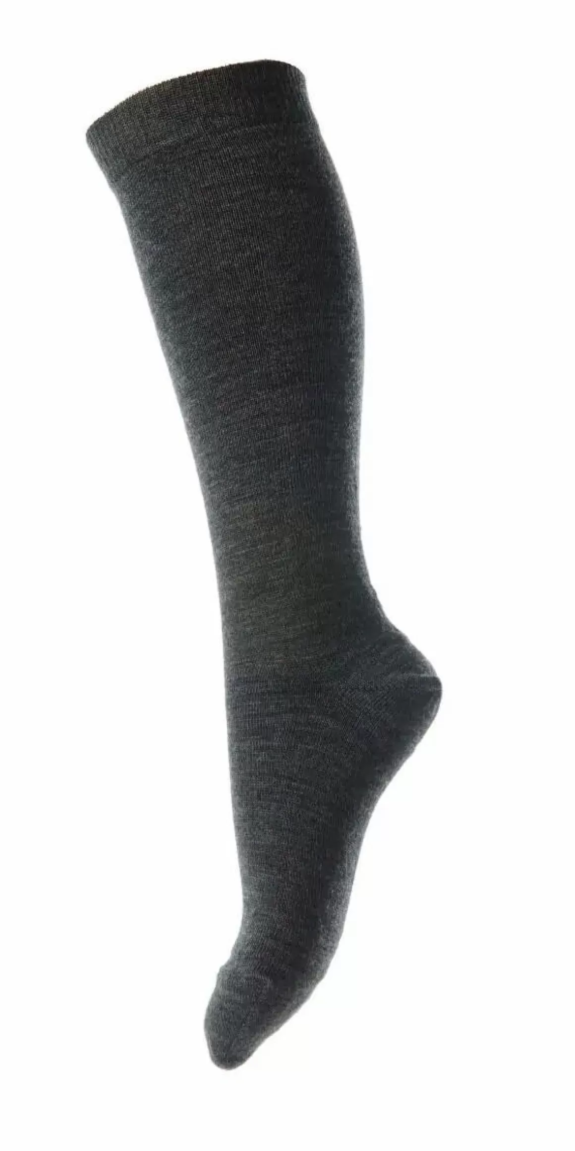 Damen Danefæ Mp Wool/Cotton Knee Socks Dark Grey Melange-497