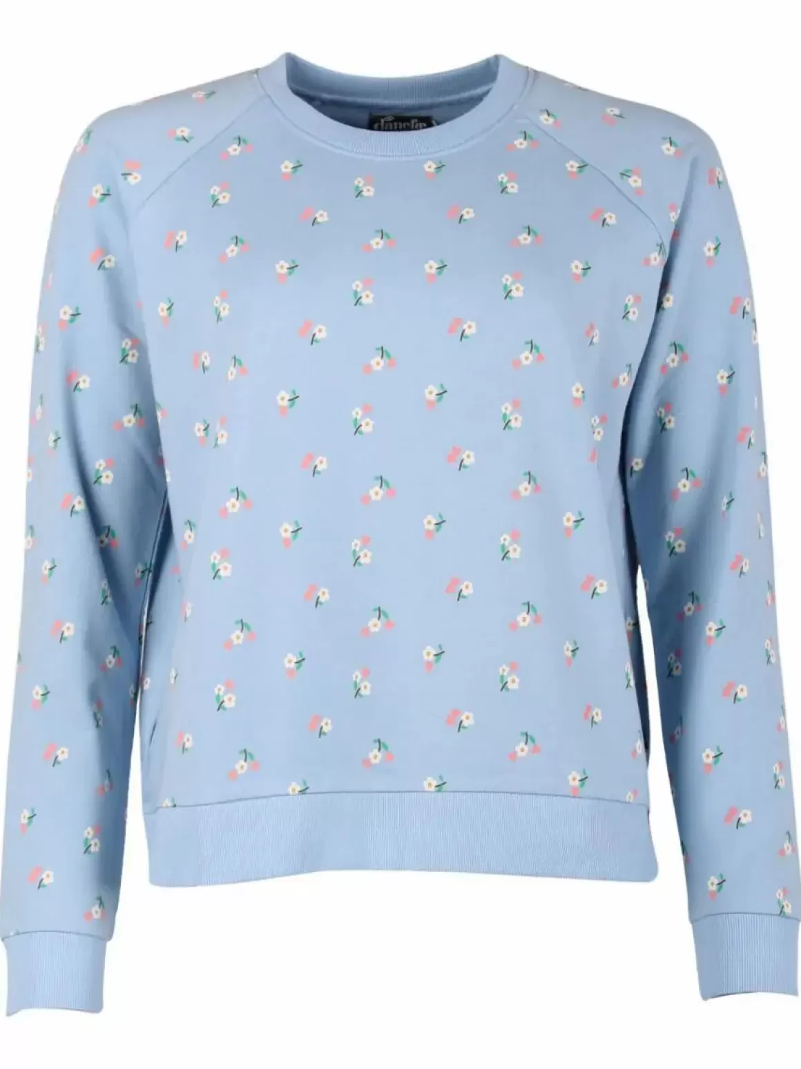 Damen Danefæ Organic - Daneklausen Sweat Pastel Blue Mini Flower