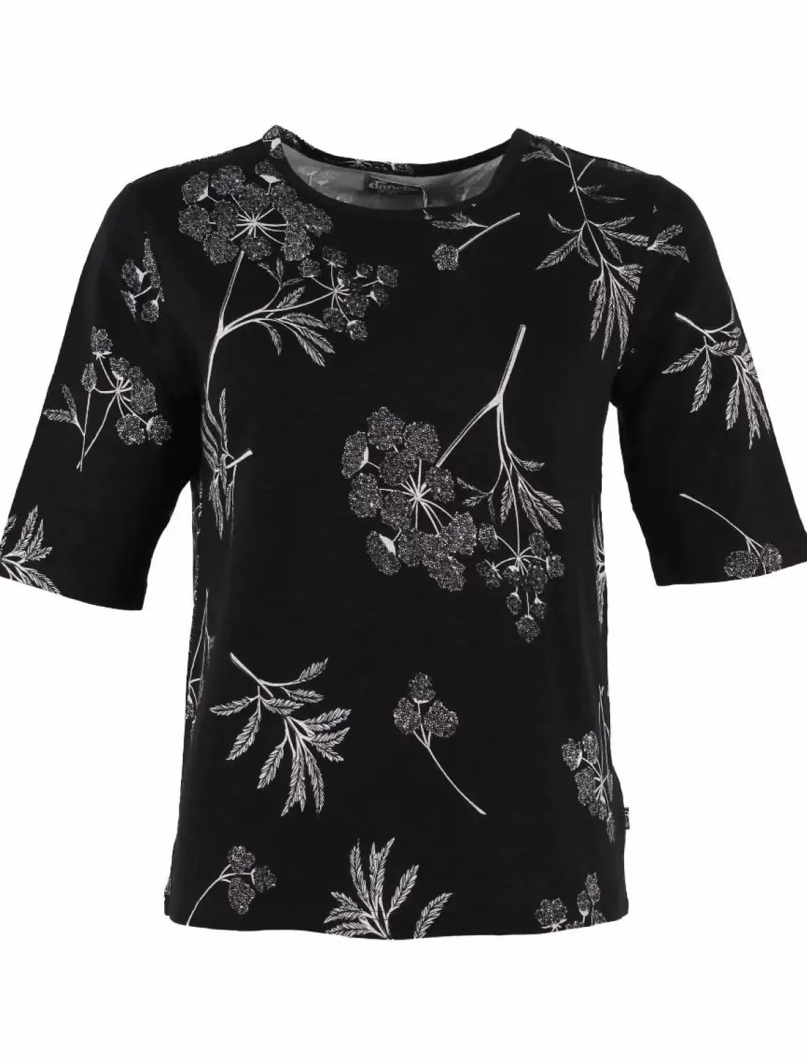 Damen Danefæ Organic - Danemanna Viscose Slub Tee Black Hemlock