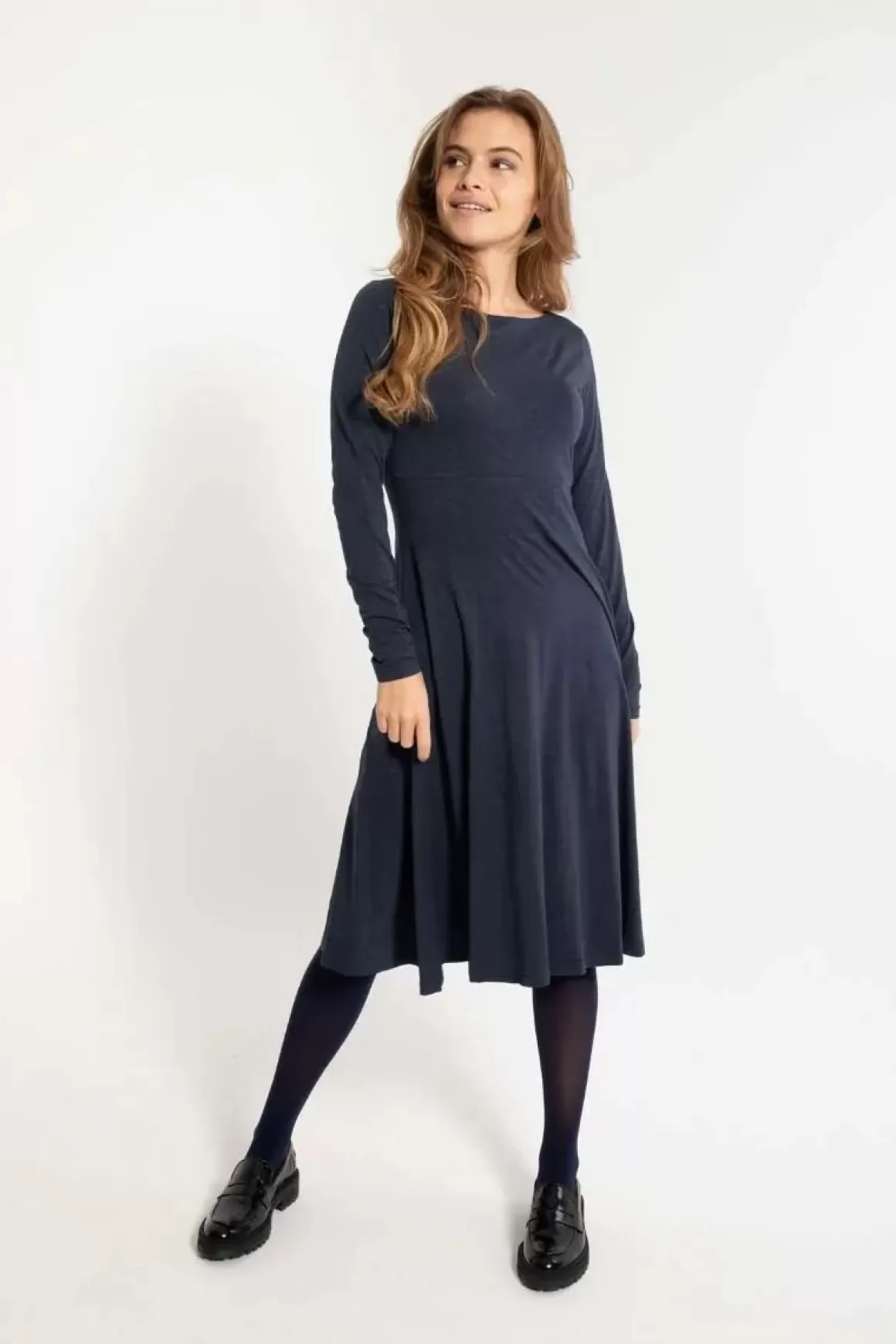 Damen Danefæ Organic - Danesigrid Viscose Dress Dk Navy