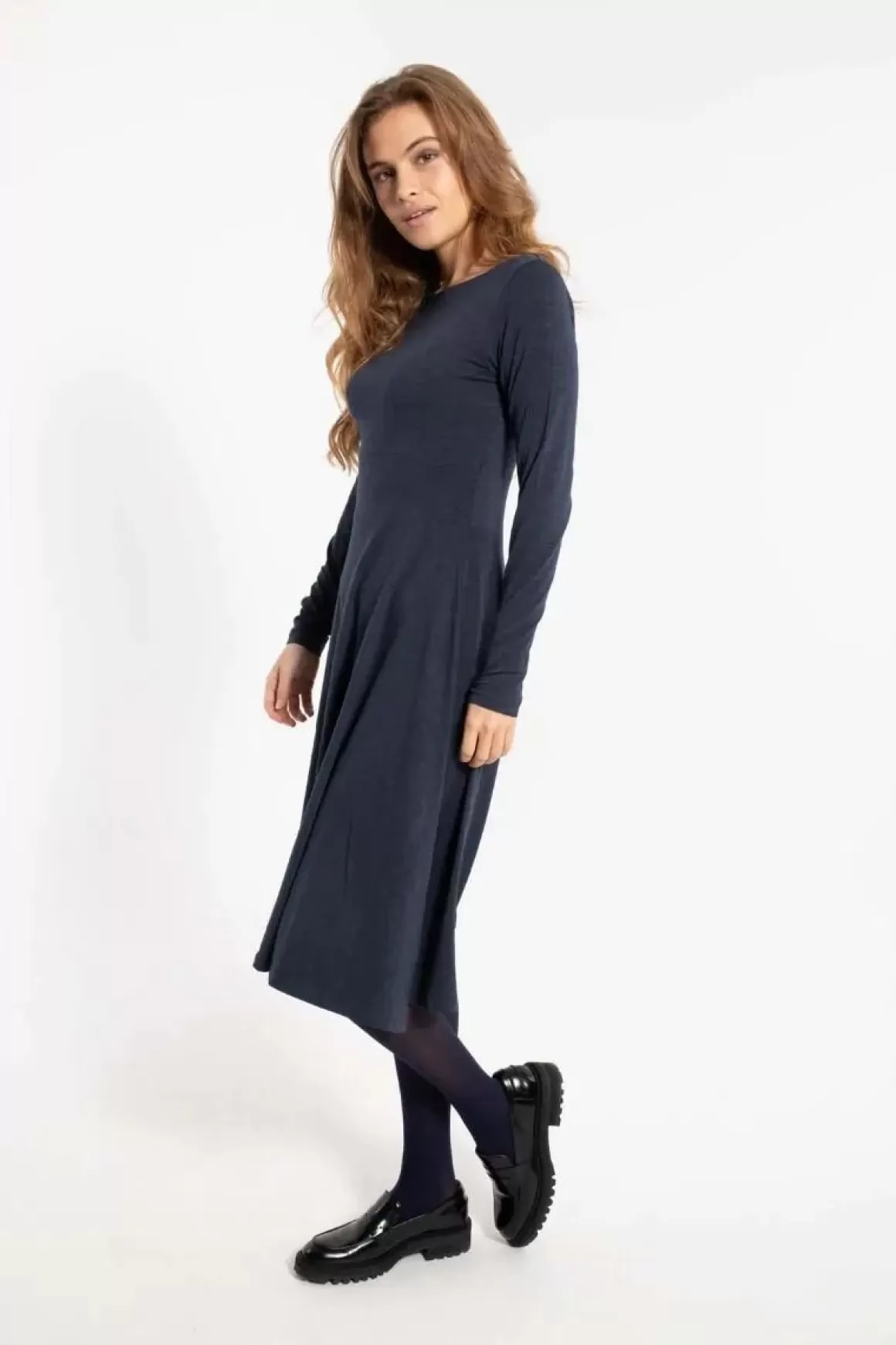 Damen Danefæ Organic - Danesigrid Viscose Dress Dk Navy