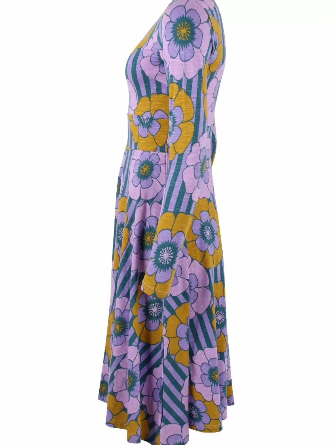 Damen Danefæ Organic - Danesigrid Viscose Slub Dress Viola Power Flower