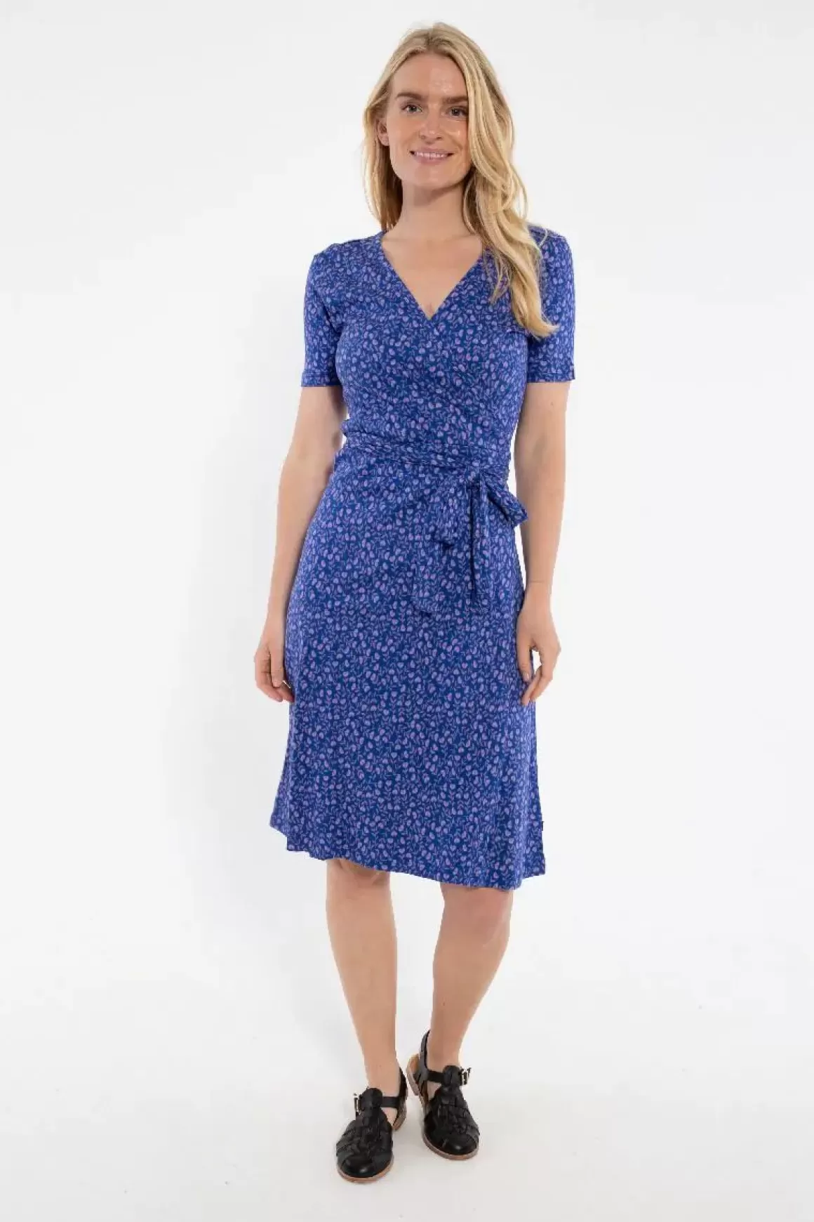 Damen Danefæ Organic - Danevenice Inter Dress Deep Marine Fleurie