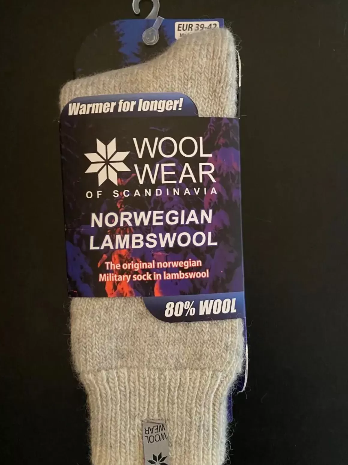 Damen Danefæ Woolwear Ragsok Norsk Lammeuld Grey Nr.40